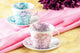 KUTANI JAPANESE PAIR COFFEE CUP SUNFLOWER PATTERN