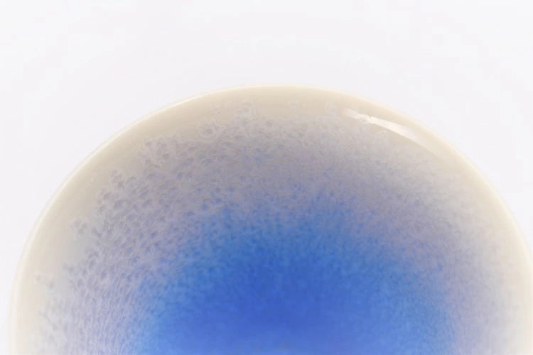 ARITA WARE TUMBLER INDIGO-DYED WATERDROP PATTERN TIERED SAKE CUP (WITH WOODEN BOX) /SHINEMON KILN