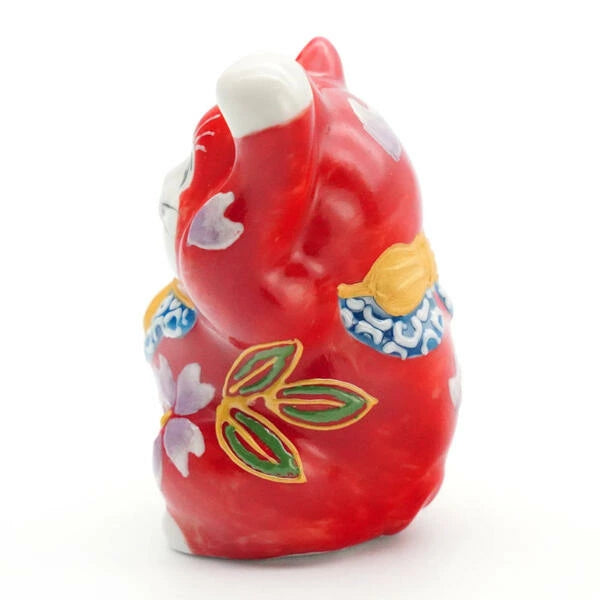 KUTANI JAPANESE LUCKY CAT(MANEKI NEKO) SAKURA MORI RED