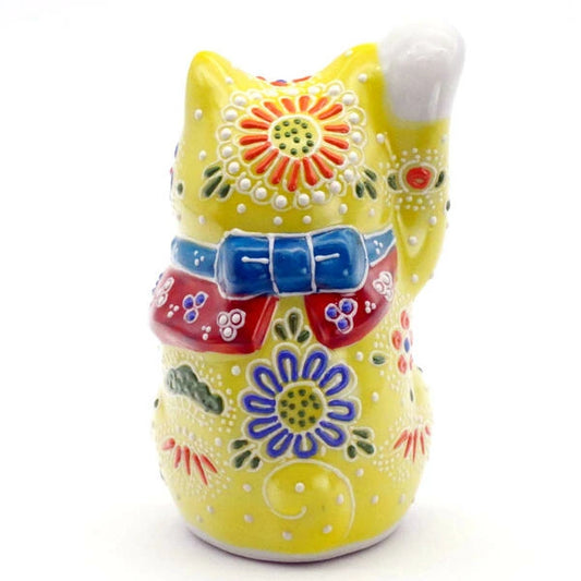 KUTANI JAPANESE LUCKY CAT(MANEKI NEKO) YELLOW-MORI