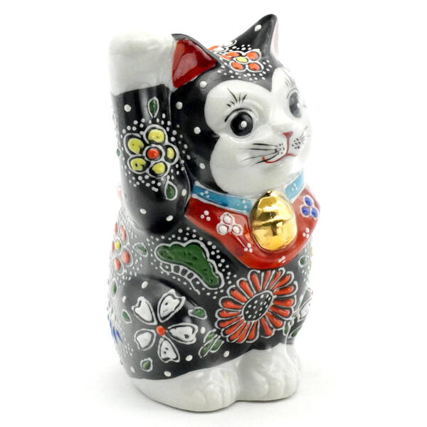 KUTANI JAPANESE LUCKY CAT(MANEKI NEKO) BLACK MORI