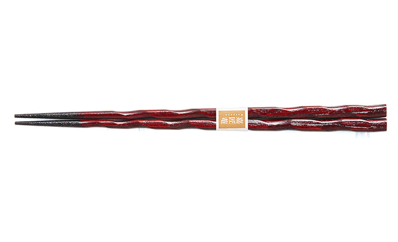 YAMANAKA LACQUERWARE KEYAKI SPIRAL CHOPSTICKS – RED FINISH (NON-SLIP) 23CM