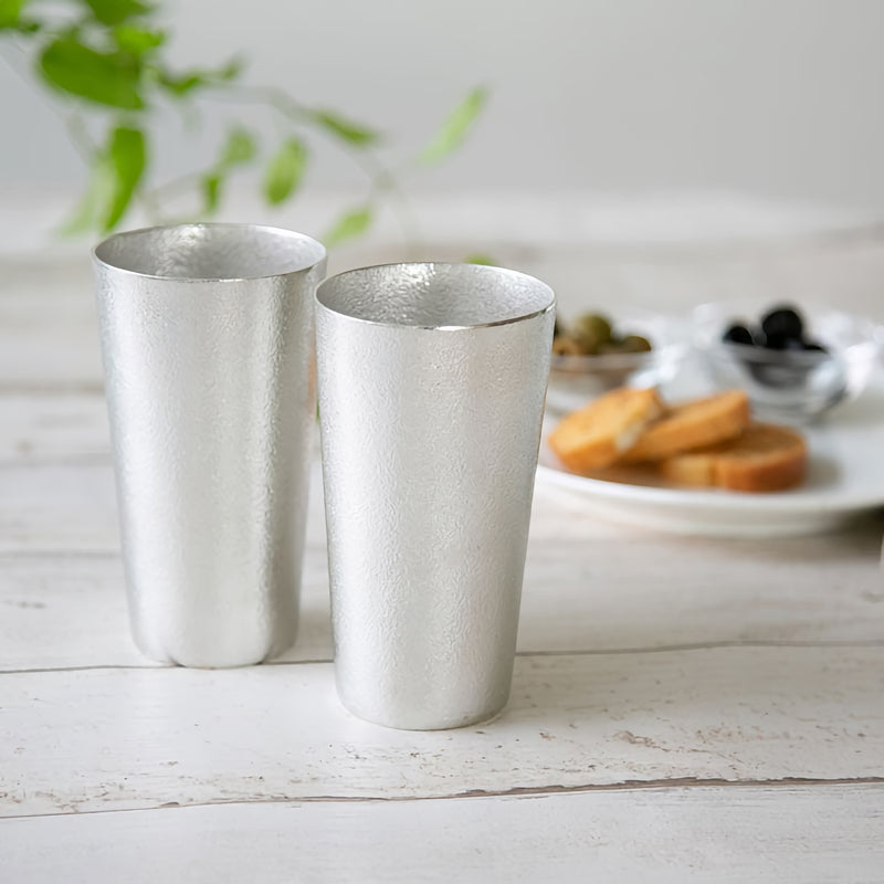 NOUSAKU JAPANESE BEER CUP 2-PIECE SET (IN A PAULOWNIA WOOD BOX)