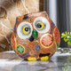 JAPANESE OWL FIGURINE KUTANI DELICATE DOTTED RELIEF IN FINE DETAIL
