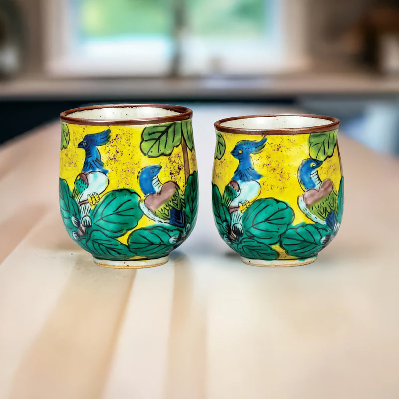 JAPAN KUTANI YUNOMI SET JAPANESE TEACUP(YOSHIDAYA STYLE)