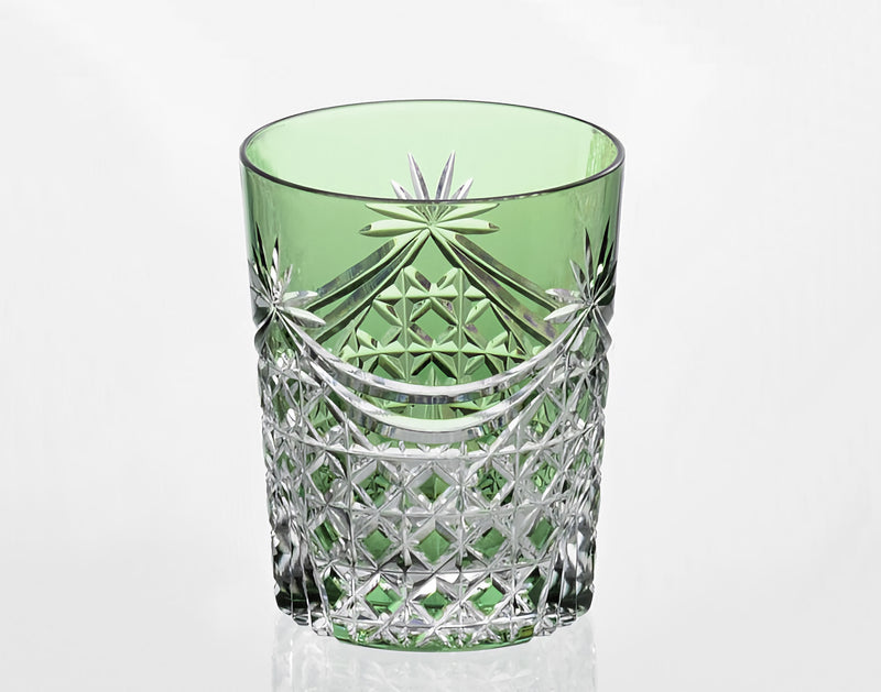 WHISKEY GLASS, EDO KIRIKO “DRAPE & TETRAGONAL BASKET WEAVE”