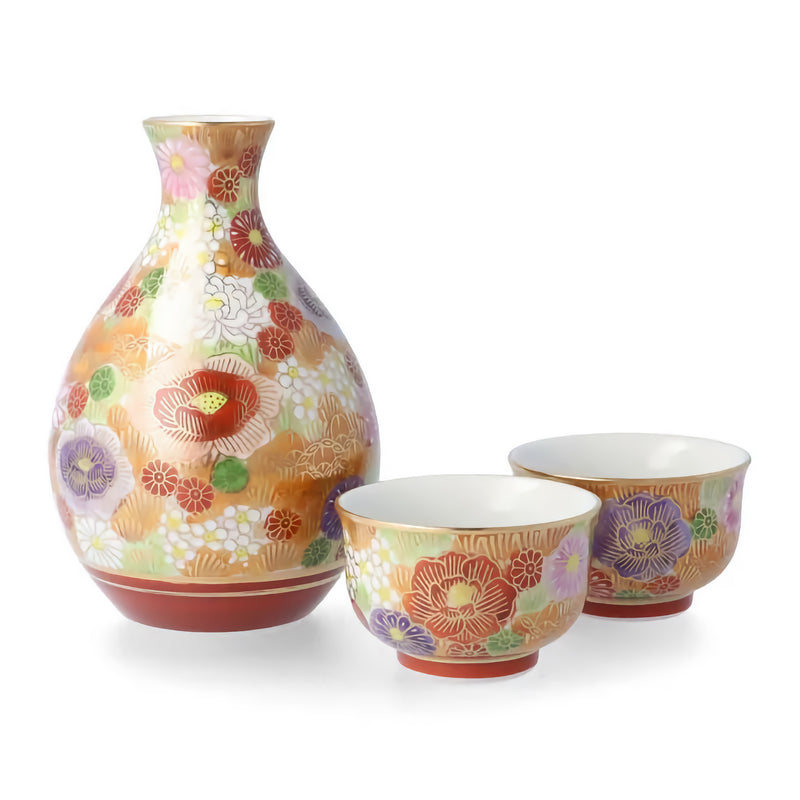 JAPANESE SAKE SET KUTANI AVAILABLE IN 5 COLORS GOLD HANAZUME/TAISHI KLIN
