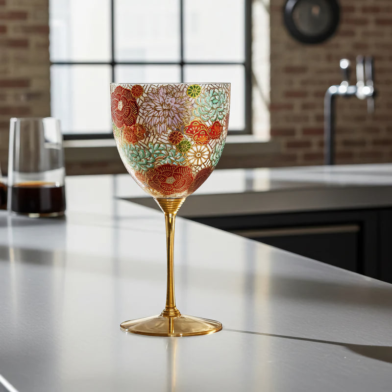 JAPANESE WINE GLASS KUTANI HANA-ZUME