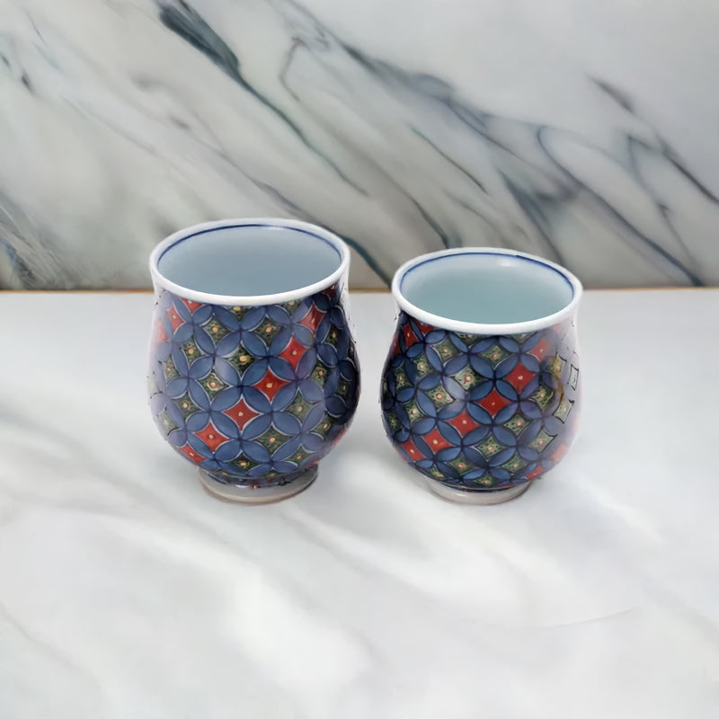 ARITA WARE (OLD IMARI SHIPPO ) SET OF TEA CUPS/  RYOSHU KILN