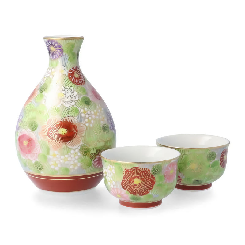 JAPANESE SAKE SET KUTANI AVAILABLE IN 5 COLORS GOLD HANAZUME/TAISHI KLIN