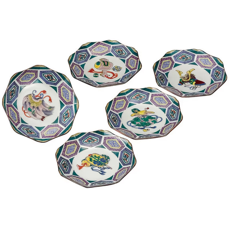 KUTANI JAPANESE SMALL PLATE TAKARA ZUKUSHI