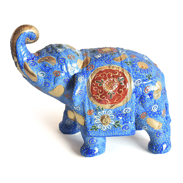 JAPANESE KUTANI WARE ELEPHANT AOMORI|TRADITIONAL JAPANESE CRAFT FIGURINE