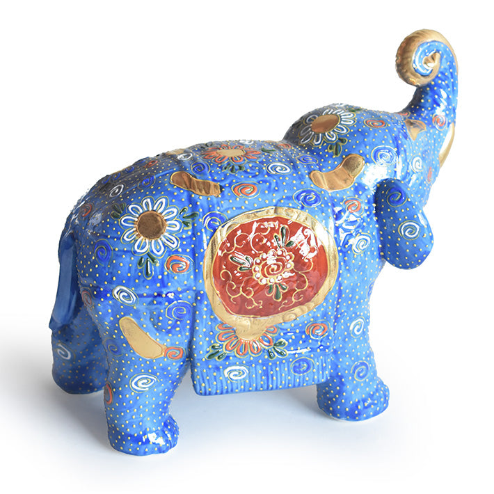 JAPANESE KUTANI WARE ELEPHANT AOMORI|TRADITIONAL JAPANESE CRAFT FIGURINE
