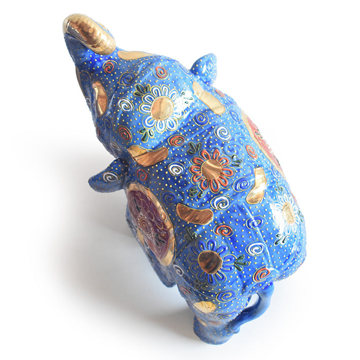 JAPANESE KUTANI WARE ELEPHANT AOMORI|TRADITIONAL JAPANESE CRAFT FIGURINE